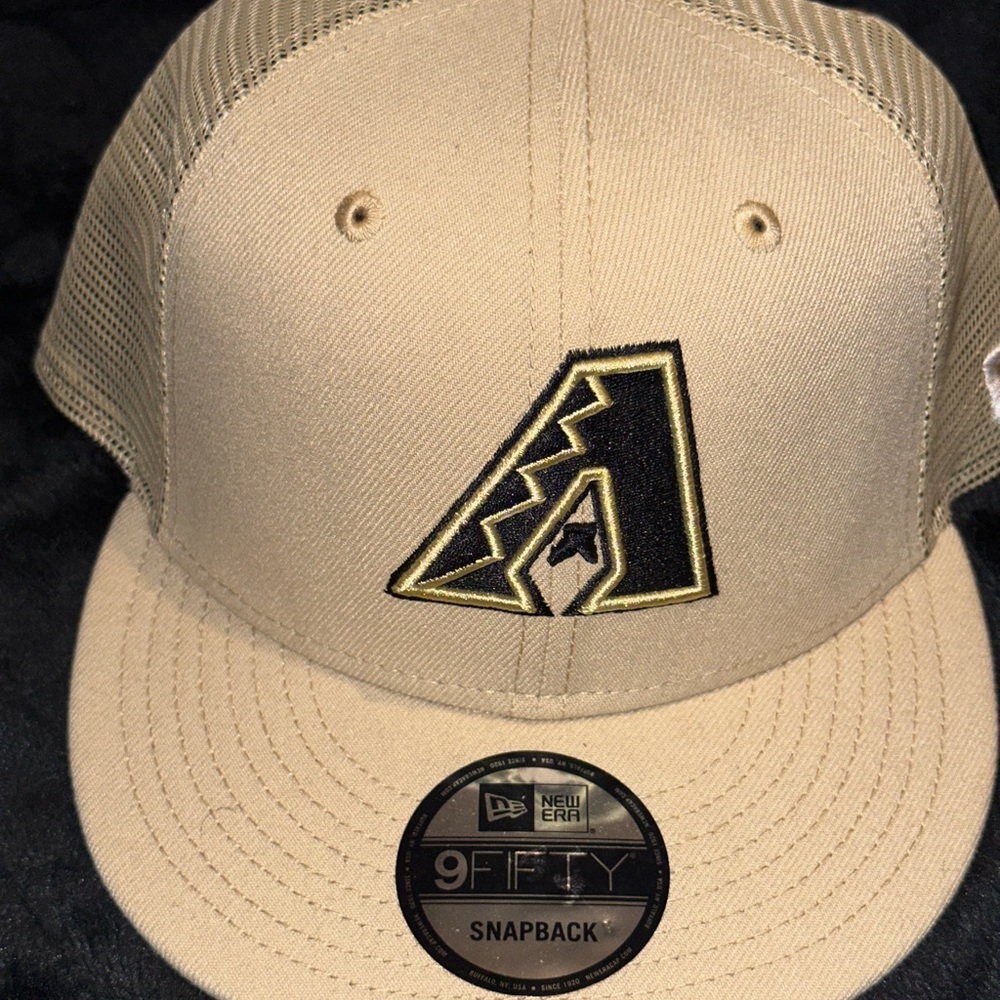 New Era Beige Snapback Cap with Black Logo